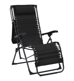 Chaises pliables de terrasse 2 pcs Textilène Noir