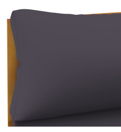 Ensemble de canapés 2pcs avec coussins gris foncé Acacia solide