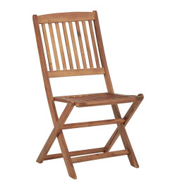 Chaises pliables d'extérieur 2 pcs Bois d'acacia solide