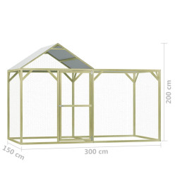 Poulailler 3x1,5x2 m Pinède imprégnée