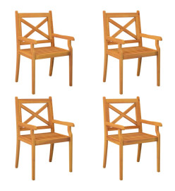 Chaises à dîner d'extérieur 4 pcs Bois d'acacia massif