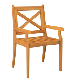 Chaises à dîner d'extérieur 2 pcs Bois d'acacia massif