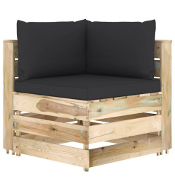 Salon de jardin 6 pcs avec coussins Bois imprégné de vert