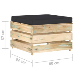 Salon de jardin 6 pcs avec coussins Bois imprégné de vert