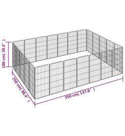 Parc pour chien 24panneaux Noir 50x100cm Acier enduit de poudre