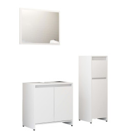 Ensemble de meubles de salle de bain 3 pcs Blanc Aggloméré