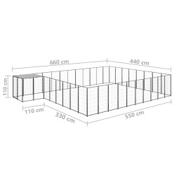 Chenil Noir 25,41 m² Acier