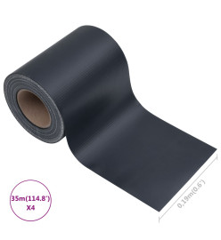 Écrans d'intimité de jardin 4 pcs PVC 35x0,19 m Gris foncé mat