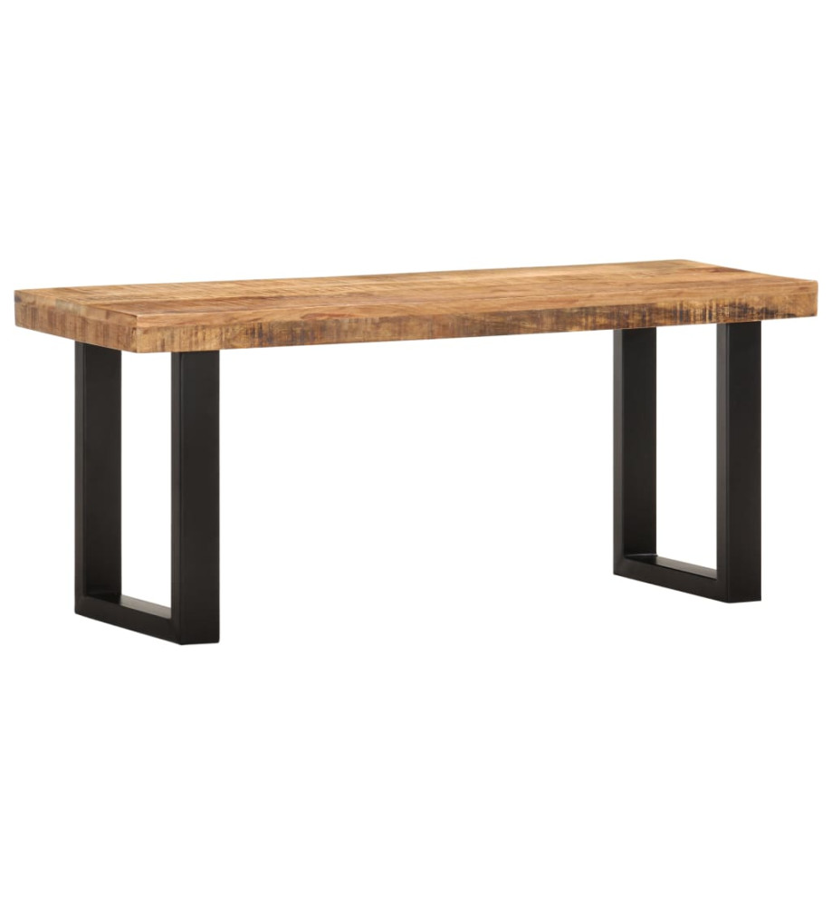 Banc 110 cm Bois de manguier brut massif et acier