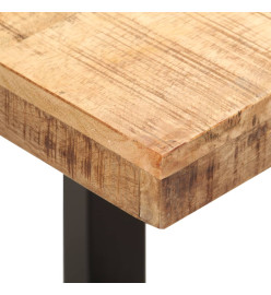 Banc 110 cm Bois de manguier brut massif et acier