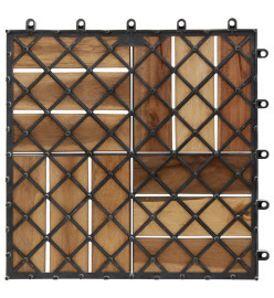 Carreaux de terrasse 10 pcs Blanc 30x30 cm Bois d'acacia solide