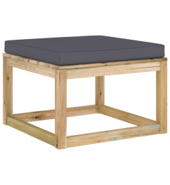 Salon de jardin 9 pcs avec coussins bois de pin imprégné
