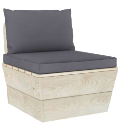 Salon de jardin palette 5 pcs avec coussins Épicéa imprégné