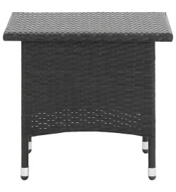 Table à thé Noir 50x50x47 cm Résine tressée