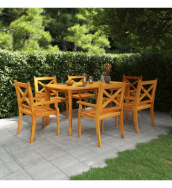 Ensemble de salle à manger de jardin 7 pcs Bois d'acacia solide