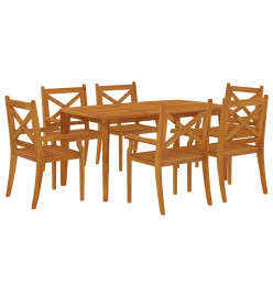 Ensemble de salle à manger de jardin 7 pcs Bois d'acacia solide