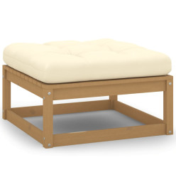 Repose-pieds de jardin et coussins 2pcs Marron miel Bois de pin