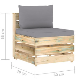 Canapé central sectionnel avec coussins Bois imprégné de vert