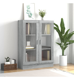 Armoire à vitrine Sonoma gris 82,5x30,5x115cm Bois d'ingénierie