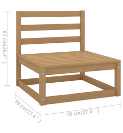 Salon de jardin 12 pcs avec coussins Marron miel Bois de pin