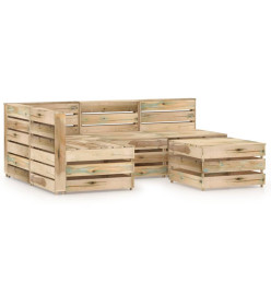 Salon de jardin 5 pcs Bois de pin imprégné de vert