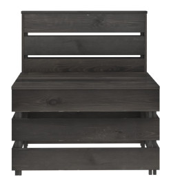Salon de jardin 7 pcs Bois de pin imprégné de gris