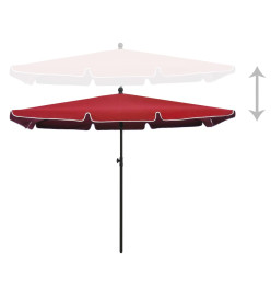 Parasol de jardin avec mât 210x140 cm Rouge bordeaux