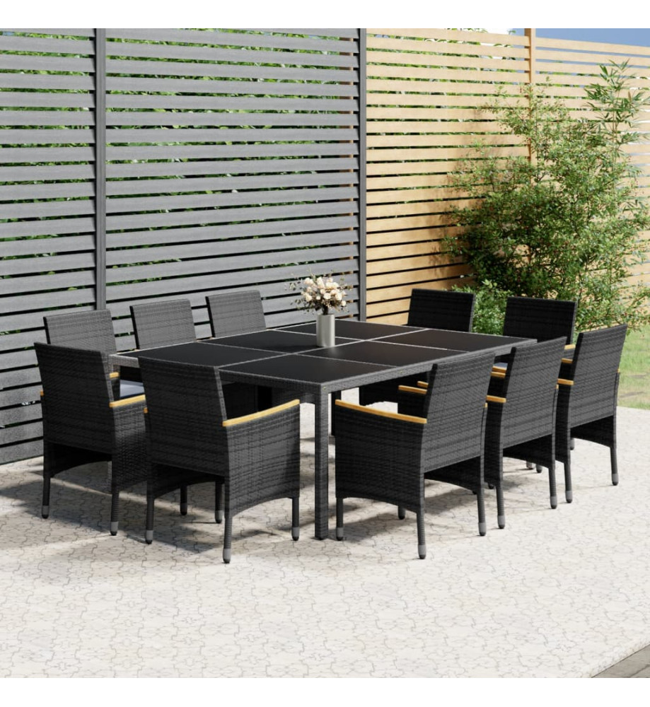 Mobilier à dîner de jardin 11 pcs Résine tressée Gris Mobilier à dîner de jardin 11 pcs Résine tressée Gris
