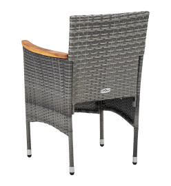 Mobilier à dîner de jardin 11 pcs Résine tressée Gris