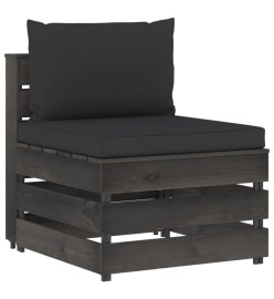 Salon de jardin 8 pcs avec coussins Bois imprégné de gris