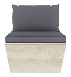 Salon de jardin palette 8 pcs avec coussins Épicéa imprégné