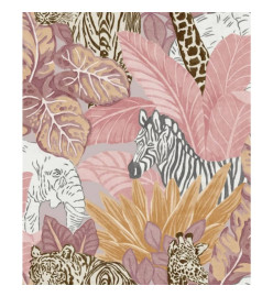 Good Vibes Papier peint Jungle Animals Rose et orange