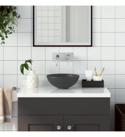 Lavabo de salle de bain Céramique Gris foncé Rond