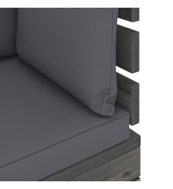 Salon palette de jardin 6 pcs avec coussins Bois de pin massif