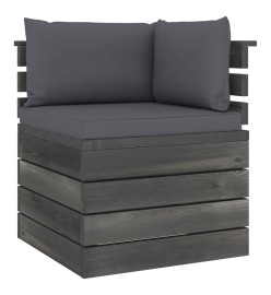 Salon de jardin palette 12 pcs avec coussins Bois de pin massif