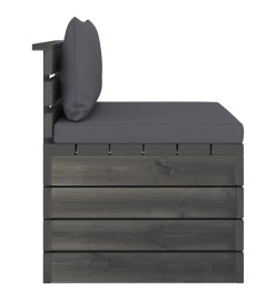 Salon palette de jardin 2 pcs avec coussins Bois de pin massif
