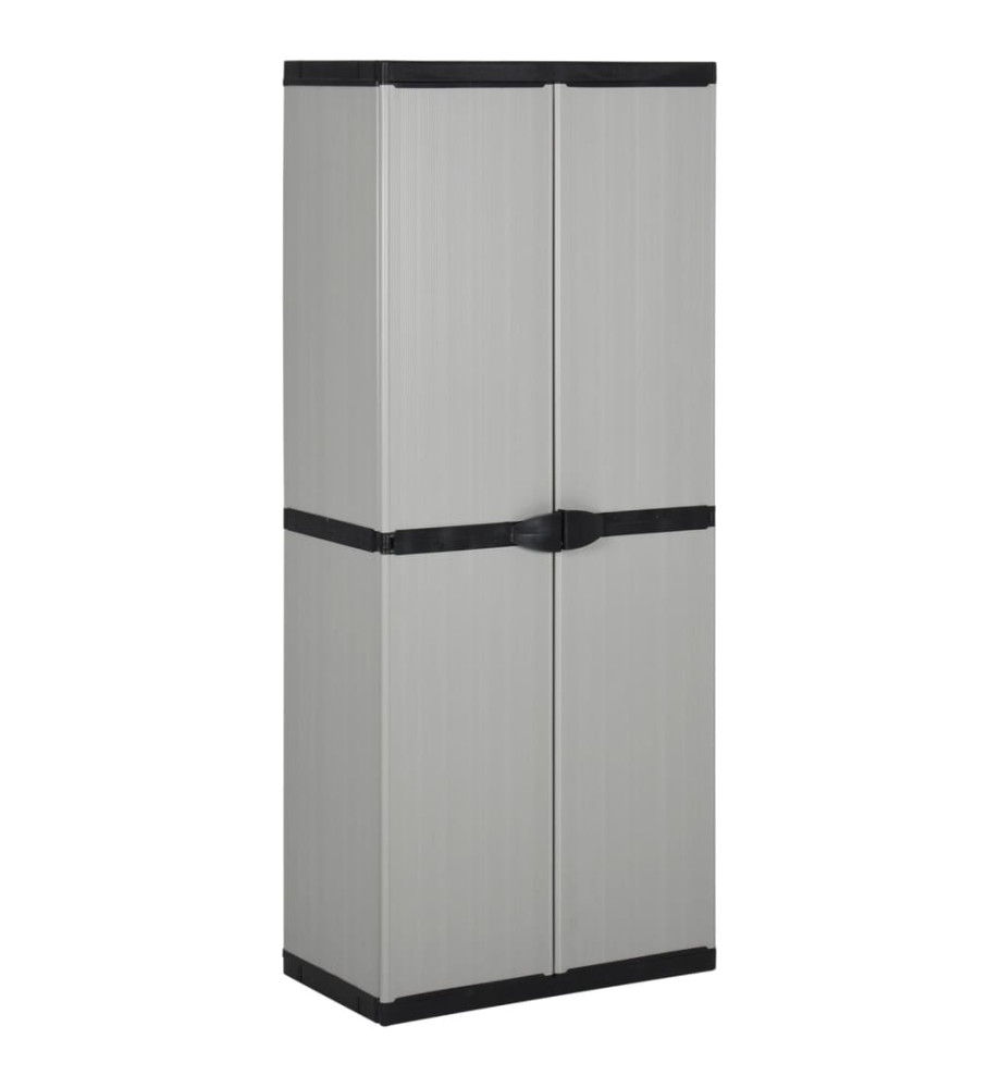 Armoire de rangement de jardin 3 étagères Gris/noir 68x40x168cm