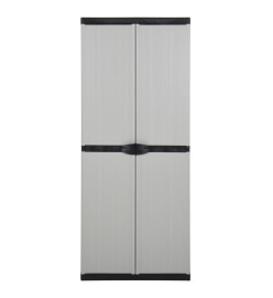 Armoire de rangement de jardin 3 étagères Gris/noir 68x40x168cm