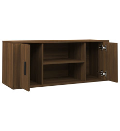 Meuble TV Chêne marron 100x35x40 cm Bois d'ingénierie