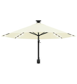 Parasol mural avec mât métallique et LED 300 cm Sable