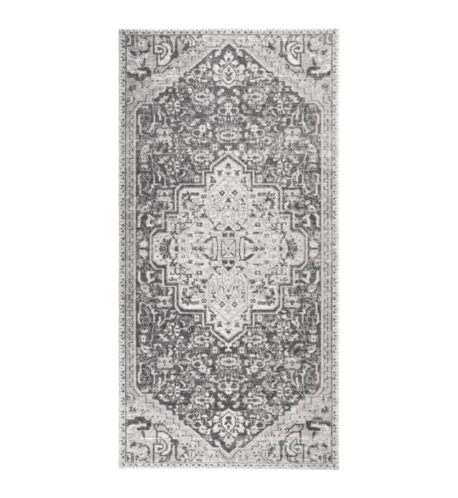 Tapis à tissage plat d'extérieur 100x200 cm Gris clair