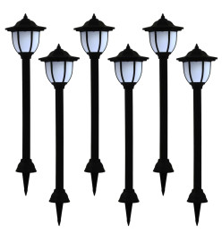 Lampes solaires à LED d'extérieur 6 pcs Noir