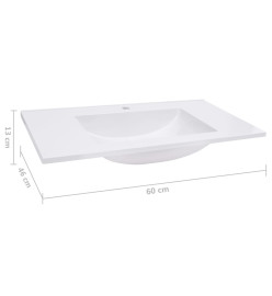 Lavabo encastré 600x460x130 mm SMC Blanc