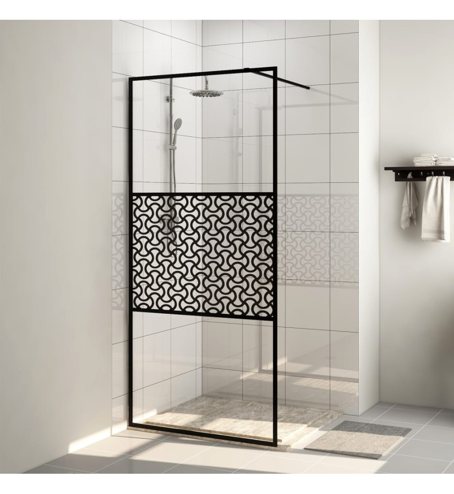 Paroi de douche avec verre ESG transparent 90x195 cm Noir