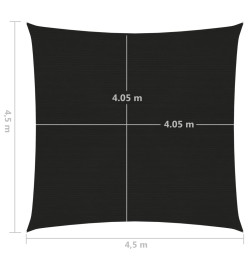 Voile d'ombrage 160 g/m² Noir 4,5x4,5 m PEHD