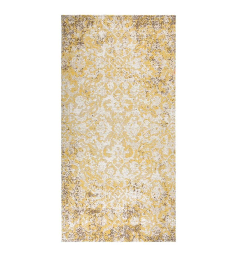 Tapis à tissage plat d'extérieur 100x200 cm Jaune