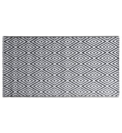 Tapis d'extérieur Blanc et noir 120x180 cm PP