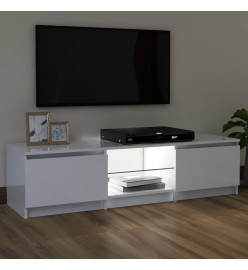 Meuble TV avec lumières LED blanc brillant 120x30x35,5 cm