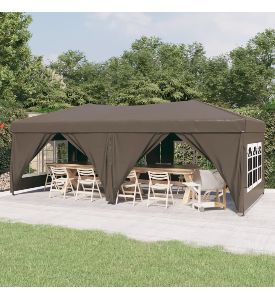 Tente de réception pliable avec parois Taupe 3x6 m Tente de réception pliable avec parois Taupe 3x6 m