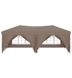 Tente de réception pliable avec parois Taupe 3x6 m